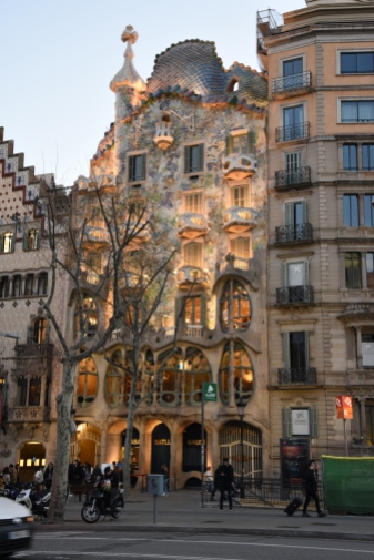 An apartment building by Antoni Gaudi.