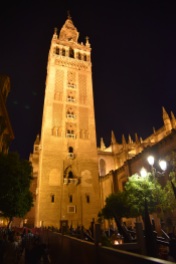La Giralda, the iconic tower of the cathedral, originally a minaret in the mosque there.