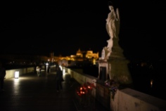 Statue of St. Raphael on the bridge.